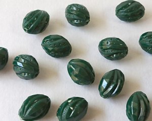 画像1: ヴィンテージ/ドイツ/プラスチック/カーブドット/グリーン（2個）