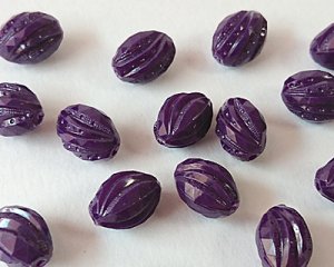 画像1: ヴィンテージ/ドイツ/プラスチック/カーブドット/パープル（2個）