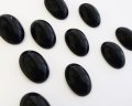 ヴィンテージ/チェコ/ガラスカボション/ジェットブラック/約18×13mm(1個）
