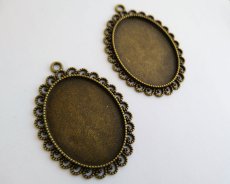 画像1: 金古美セッティングE/メタル/内径40×30mmオーバル(1個) (1)