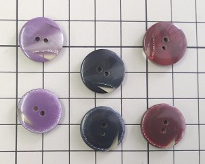 画像2: デッドストック/日本/プラスチックボタン/ラメライン/パープル/18mm(1個)