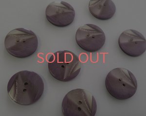 画像1: デッドストック/日本/プラスチックボタン/ラメライン/パープル/18mm(1個)