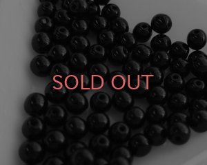 画像1: チェコガラスビーズ/ラウンド/ジェットブラック/約4mm(45個)