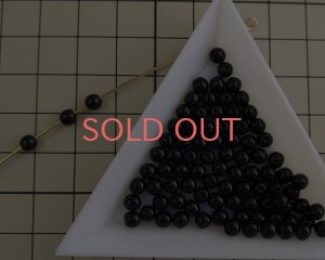 画像2: チェコガラスビーズ/ラウンド/ジェットブラック/約4mm(45個)