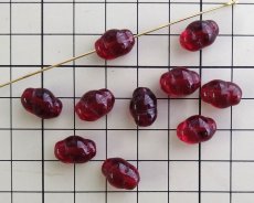 画像3: チェコガラスビーズ/ツイストバレル/シャムルビー/約12×8mm(6個) (3)