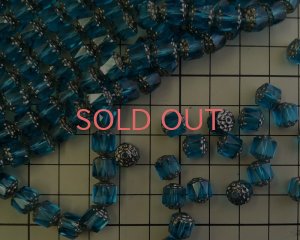 画像2: チェコガラスビーズ/アンティークスタイルオクタゴナル/ダブルフェイス/アクアマリン/8mm（6個）