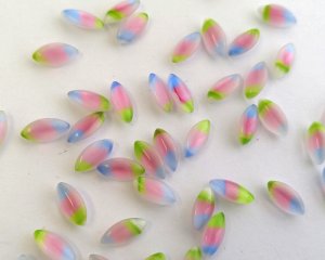 画像1: ヴィンテージ/ドイツ/ナベット/パステルアイリス/10×5mm(4個)