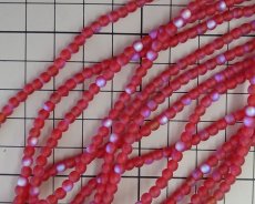 画像2: チェコガラスビーズ/ラウンド/マットシャムルビーオーロラ/約3.5〜4mm(45個) (2)