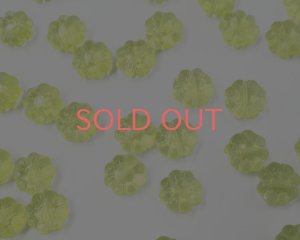 画像1: チェコガラスビーズ/パフフラワー/ウラニウムイエロー（6個）