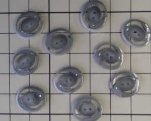 画像2: デッドストック/日本/プラスチックボタン/オーバルアイ/グレー(1個)