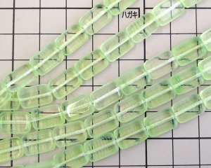 画像2: チェコガラスビーズ/レクタングル/ペリドットストライプ（4個）
