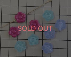 画像2: ヴィンテージ/ドイツ/プラスチック/ファイブペタルフラワー/フロストブルー（2個)