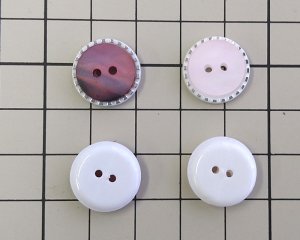 画像3: デッドストック/日本/プラスチックボタン/シルバーステッチ/ローズマーブル(1個)