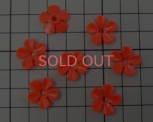 画像2: ヴィンテージ/ドイツ/プラスチック/フラワーQ/ネオンオレンジ（4個）