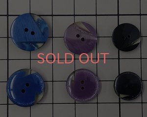 画像2: デッドストック/日本/プラスチックボタン/ラメライン/ブルー/18mm(1個)