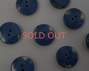 画像1: デッドストック/日本/プラスチックボタン/ラメライン/ブルー/18mm(1個)
