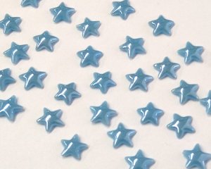 画像1: ヴィンテージ/ヨーロッパ/ガラスカボション/スター/ブルーラスター(1個)