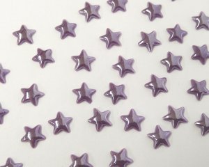 画像1: ヴィンテージ/ヨーロッパ/ガラスカボション/スター/パープルラスター(1個)