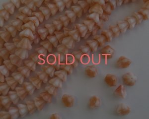 画像1: チェコガラスビーズ/ベルフラワー/ピーチクリーム(10個)