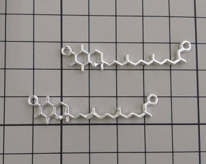 画像2: 化学構造式メタルパーツ/シルバー/トコフェロール(1個)