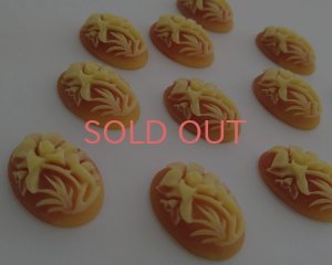 画像2: ヴィンテージ/プラスチックカメオ/水仙/約25×18mm/(1個)