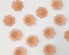 画像1: ヴィンテージ/ドイツ/プラスチック/フラワーL/マットオレンジ（4個） (1)