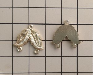 画像2: ヴィンテージ/USA/プラスチック/ツインリーフコネクター/ライトゴールド(2個)