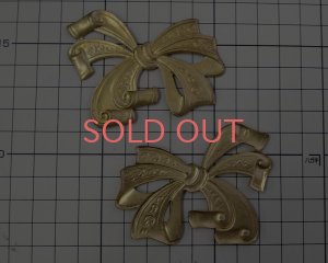 画像2: ヴィンテージ/USA/ブラススタンピング/ラージリボン(1個)