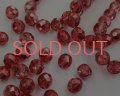 チェコガラスビーズ/ファイアポリッシュ/8mm/ハーフメタルコート/ライトシャムレッド(6個)