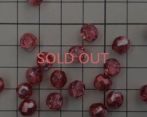 画像2: チェコガラスビーズ/ファイアポリッシュ/8mm/ハーフメタルコート/ライトシャムレッド(6個）