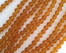 画像1: チェコガラスビーズ/バイコン/フロストダークトパーズ/6mm(10個) (1)