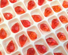 画像1: デッドストック/チェコ/マシンカットガラスドロップ/ヒヤシンス(2個) (1)