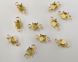 画像1: 4mmラウンド用/ブラスセッティング/2リング/K16GP(11個)