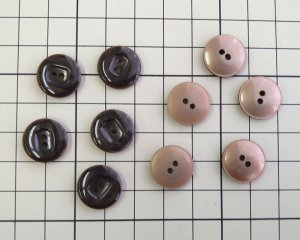 画像2: デッドストック/日本/プラスチックボタン/チョコレートマーブル(1個)