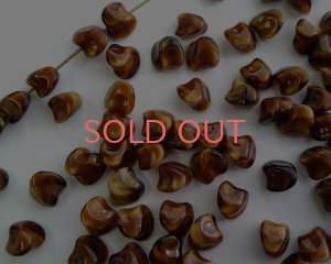 画像1: チェコガラスビーズ/ミニツイストバロック/チョコレートマーブル/約8mm(20個)