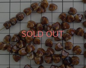 画像2: チェコガラスビーズ/ミニツイストバロック/チョコレートマーブル/約8mm(20個)