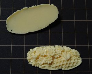 画像3: ヴィンテージ/日本/プラスチック/バニラワッフルフラワー/約42×18mm/(1個)