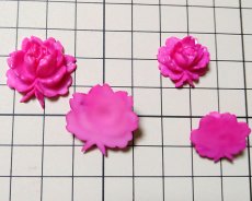 画像3: ヴィンテージ/日本/セルロイド/マゼンタローズ(1個) (3)