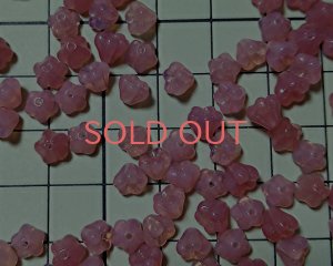 画像2: チェコガラスビーズ/ミニベルフラワー/ミルキーピンクミックス（20個）
