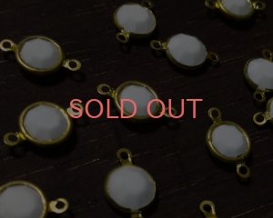 画像1: ヴィンテージ/ブラス＋スワロフスキーコネクター/チョークホワイト(1個)