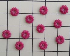 画像2: ヴィンテージ/ドイツ/プラスティック/フラワーb5/プラム　（4個） (2)