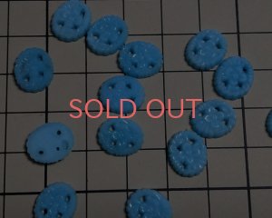 画像2: ヴィンテージ/日本/ガラス/フローラルオーバル/ターコイズ(1個)