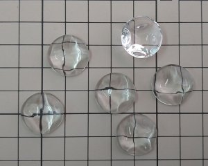 画像2: ガラスカボション/中国/ウェーブラウンド/約18mm(2個)