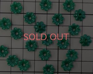 画像2: ヴィンテージ/ドイツ/プラスティック/フラワーL/グリーン（4個）