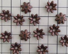 画像2: ヴィンテージ/ドイツ/プラスチック/フラワー230/チョコ（2個） (2)