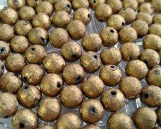 画像2: ヴィンテージ/ドイツ/ルーサイト/ゴールドチェックボール/8mm(1個) (2)