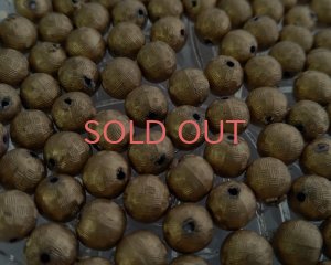 画像1: ヴィンテージ/ドイツ/ルーサイト/ゴールドチェックボール/8mm(2個)