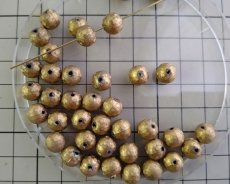 画像3: ヴィンテージ/ドイツ/ルーサイト/ゴールドチェックボール/8mm(1個) (3)
