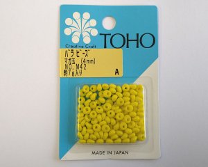 画像1: トーホー/ガラスビーズ/マガ玉4mm/オペークイエロー(約7g)