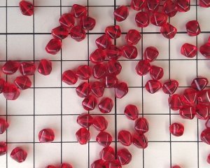 画像2: チェコガラスビーズ/バイコン/シャムルビー/6mm(10個)